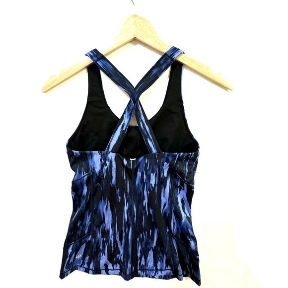 Lululemon Kanto Catch Me Tank Top Womens 4 Painted Animal Print Blue‎ Athleisure - Picture 6 of 9